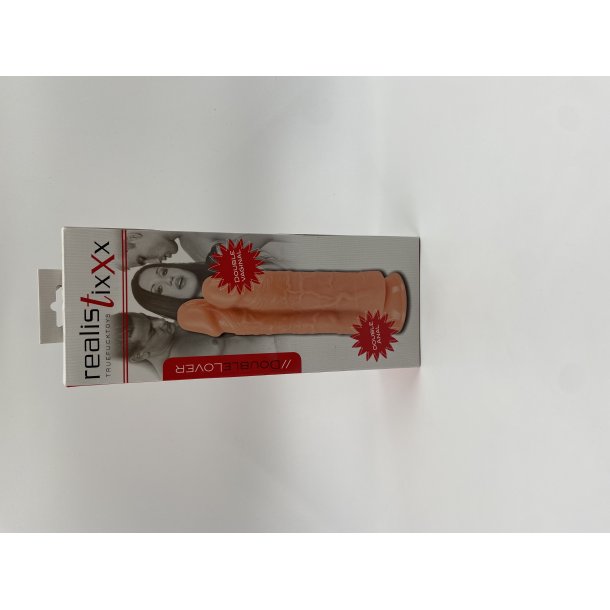 REALISTIXXX THREESOME  DOBBELT DILDO til et hul.