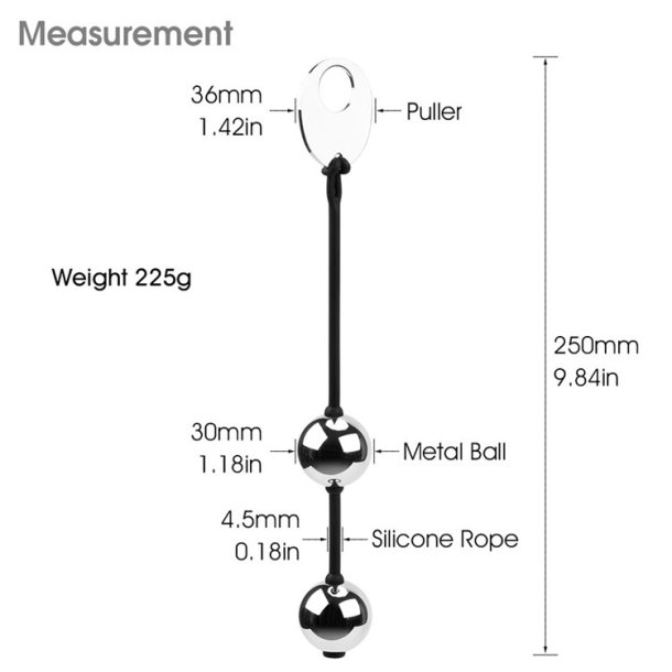 Anal k�de 2 st�lkugler silikonesnor