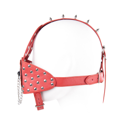 SM maske m. rem og prop gag r�d/sort