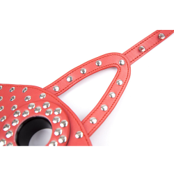 SM maske m. rem og prop gag r�d/sort