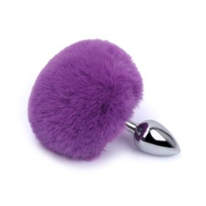 Pompon st�l analplug, lilla