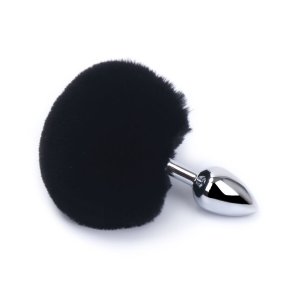 Pompon buttplug st�l sort