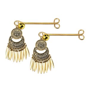 Brystsmykker 2 stk med guldvedh�ng 