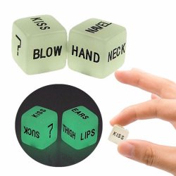 Sex terninger selvlysende 2 stk