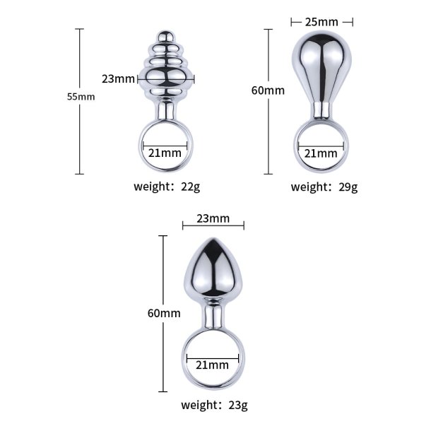 Analplug st�l multipack 3 stk
