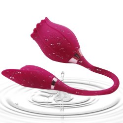 Rose klitoris luftstimulator og vibrator 2-i-1