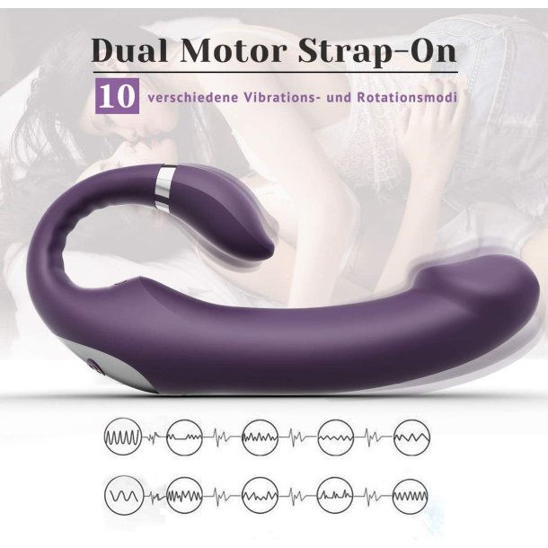 Vibrator dildo double fun, lilla 