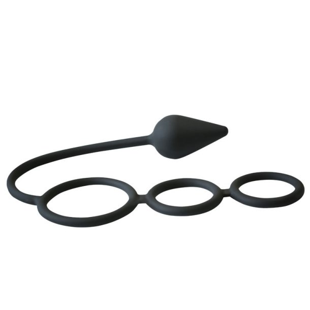 Multiman penisring med anal plug