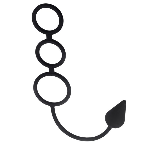 Multiman penisring med anal plug