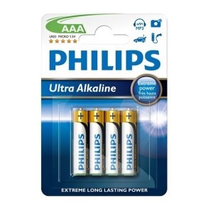 Philips Ultra Alkaline AAA batteri (LR03E4B/10) 4 stk