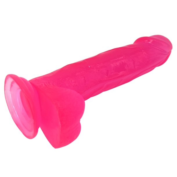 Pink realistisk dildo med sugekop 17cm