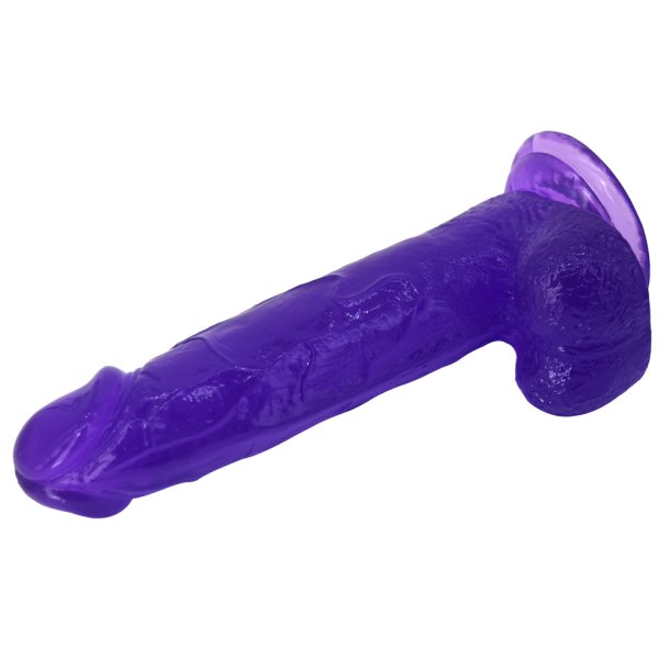 Realistisk dildo m. sugekop 15cm, lilla