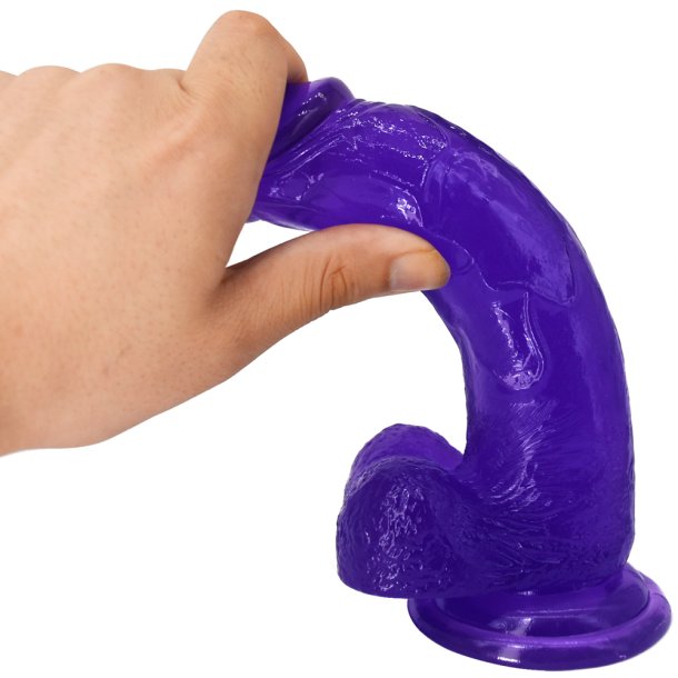 Klassisk dildo med sugekop penis 20cm, lilla