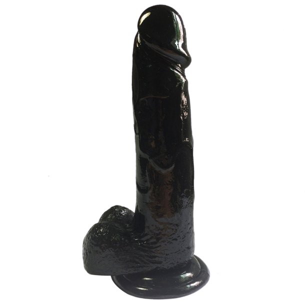 Klassisk dildo med sugekop penis 20cm, sort