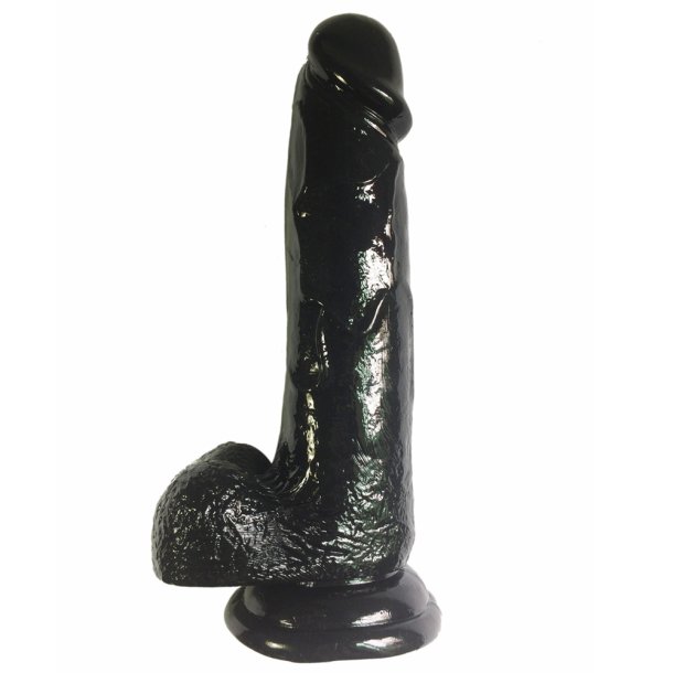 Klassisk dildo med sugekop 17cm, sort
