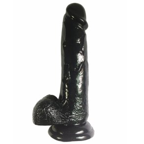 Realistisk dildo m. sugekop 15cm, sort