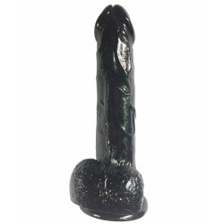 Realistisk dildo m. sugekop 15cm, sort