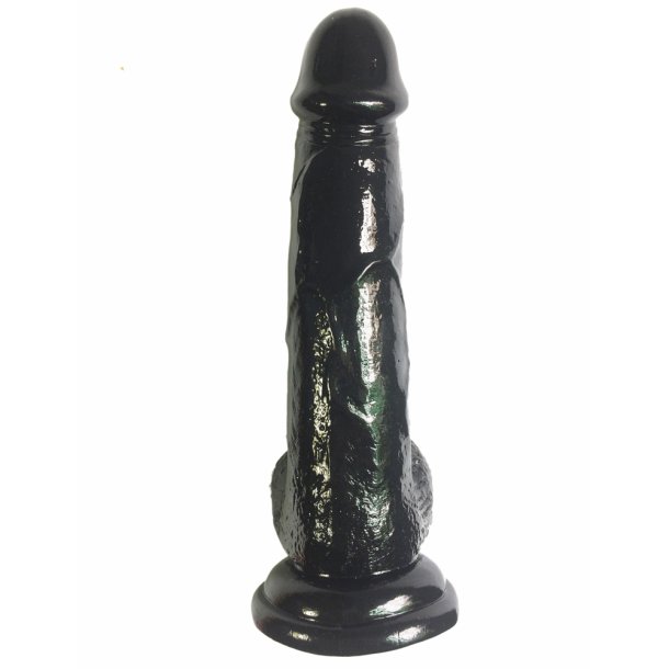 Klassisk dildo med sugekop 17cm, sort