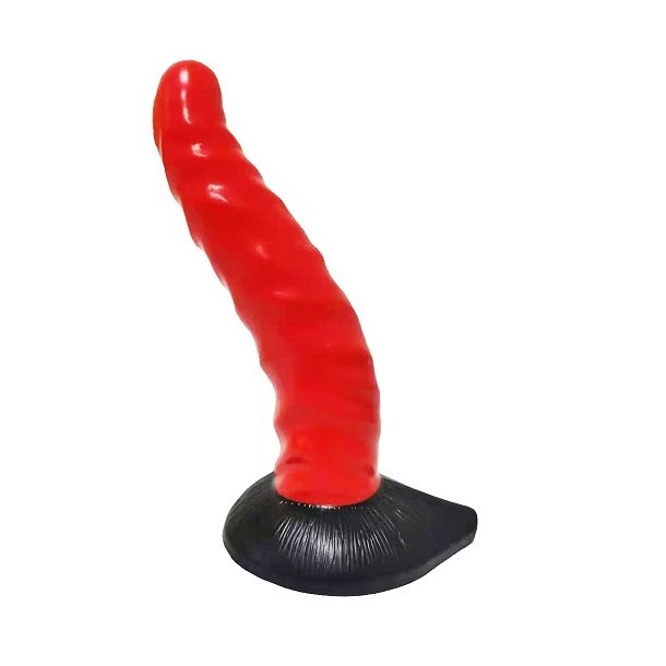 Silikone buet dildo sugekop, r�d/sort