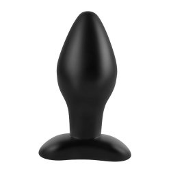 Stort silikone analplug - sort