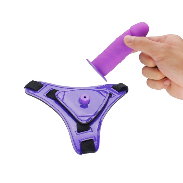 Harness m. aftagelig dildo. purple