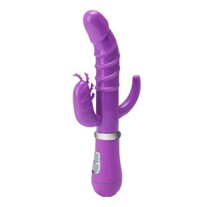 Vagina, anal & klitoris vibrator 3-i-1, lilla