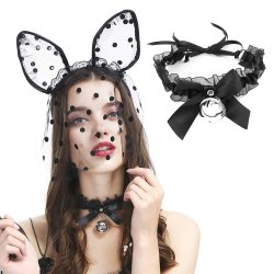 Bunny girl blonde collar m. klokke