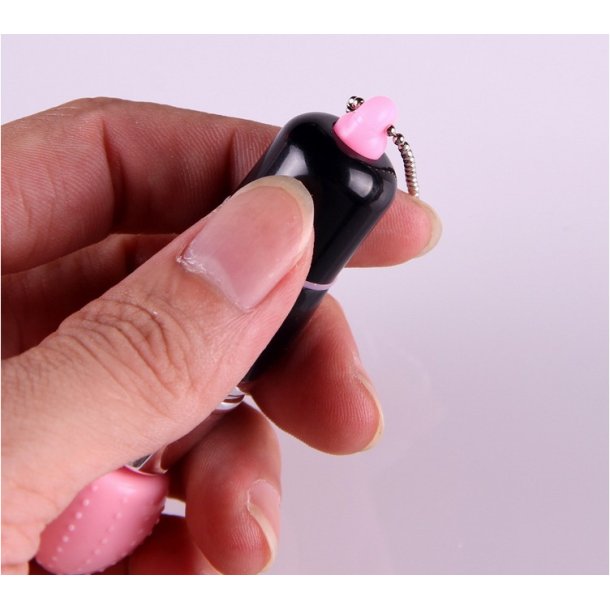 Silikonevibrator inkl. 3 hoveder, sort/pink
