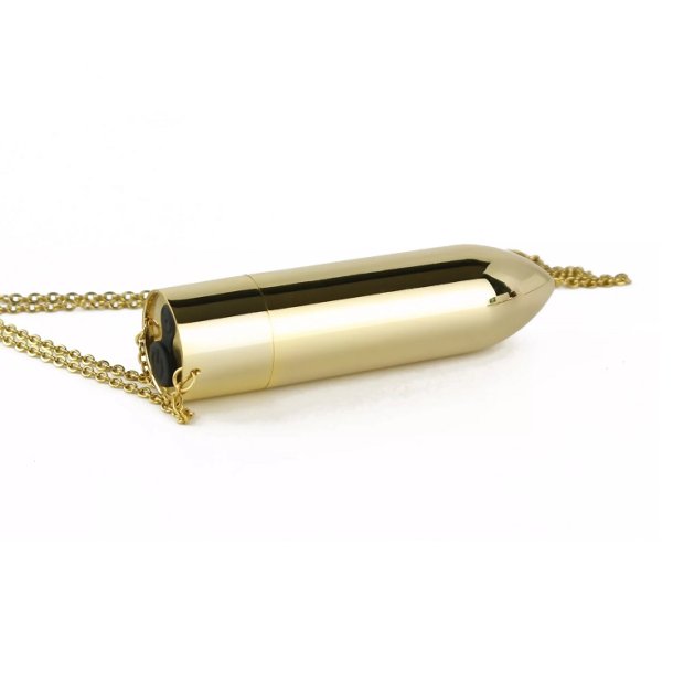 Gold necklace bullet vibrator 
