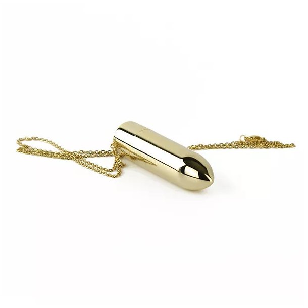 Gold necklace bullet vibrator 