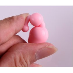 Silikonevibrator inkl. 3 hoveder, sort/pink