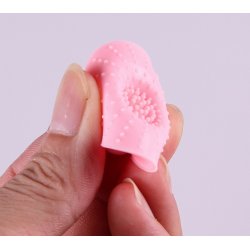 Silikonevibrator inkl. 3 hoveder, sort/pink