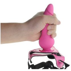 Harness m. vibrations dildo og remote 14cm