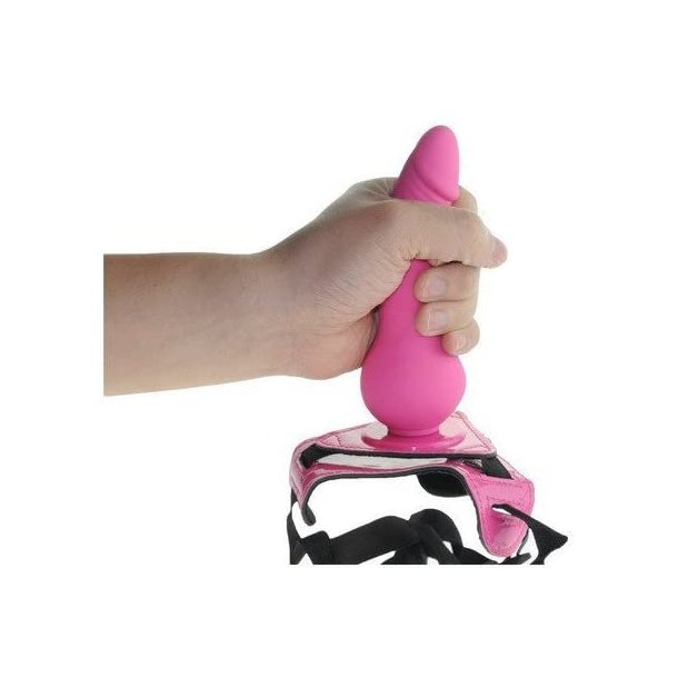Harness m. vibrations dildo og remote 14cm
