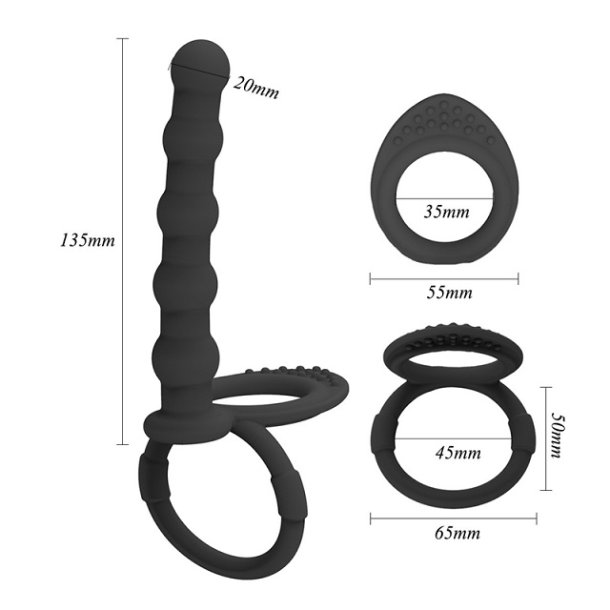 Dobbelt penetration silikone strap-on