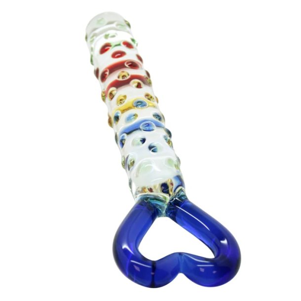Nubret glasdildo BLUE HEART 19cm