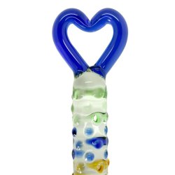 Nubret glasdildo BLUE HEART 19cm