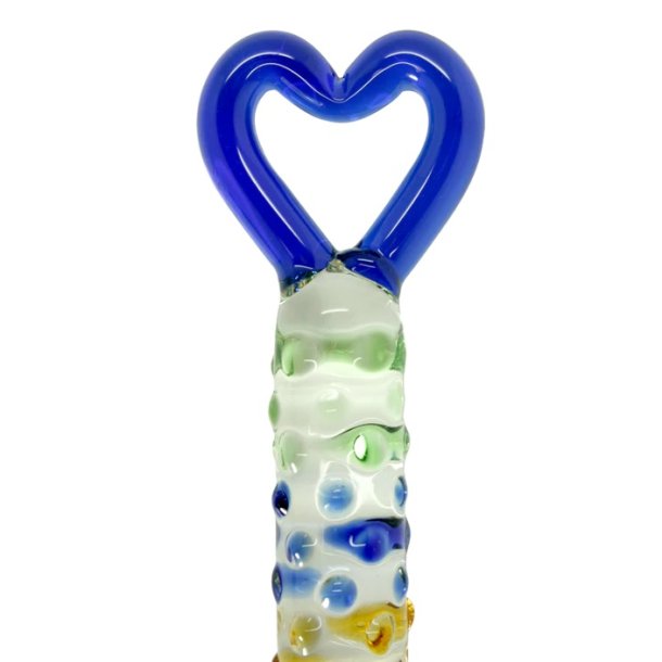 Nubret glasdildo BLUE HEART 19cm
