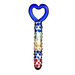 Nubret glasdildo BLUE HEART 19cm