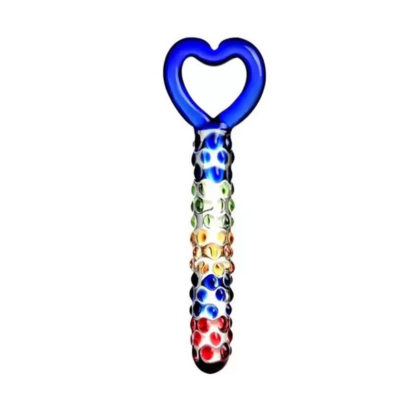 Nubret glasdildo BLUE HEART 19cm