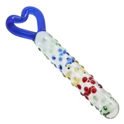 Nubret glasdildo BLUE HEART 19cm