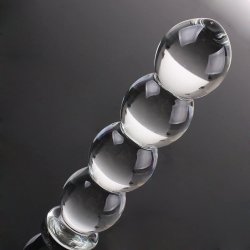 Kugle glasdildo BEAUTY GLASS, 14cm