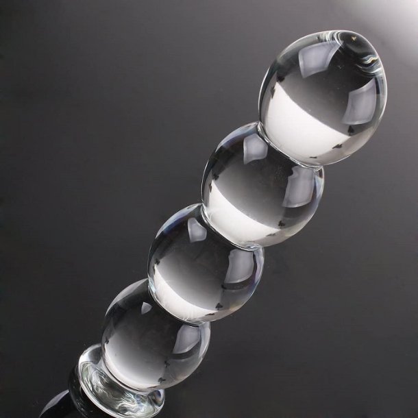 Kugle glasdildo BEAUTY GLASS, 14cm