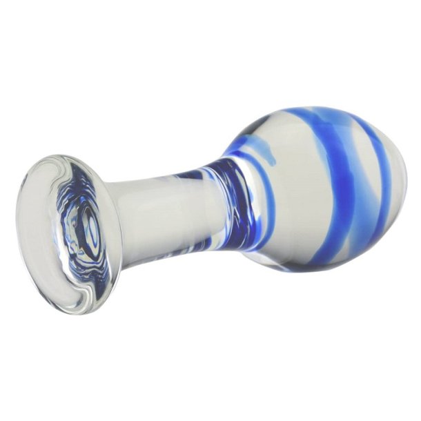 Glasplug BLUE WAVES - 10 cm