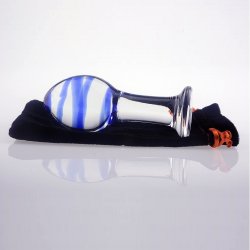 Glasplug BLUE WAVES - 10 cm