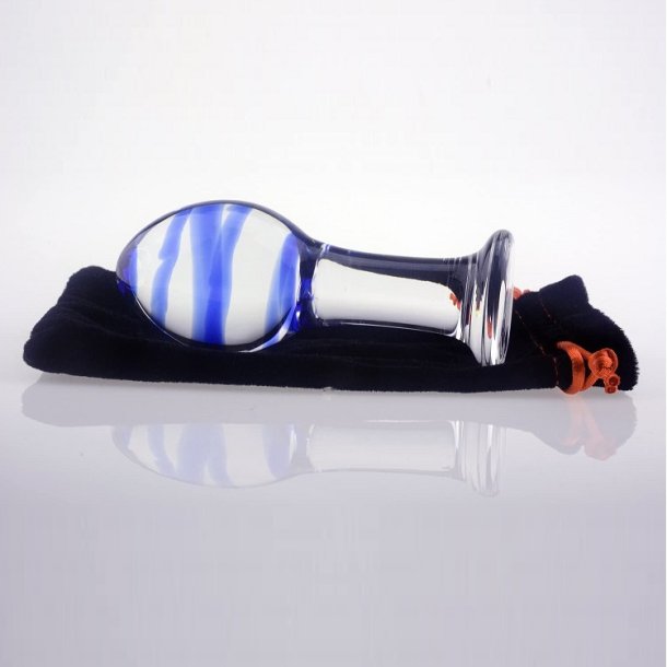 Glasplug BLUE WAVES - 10 cm