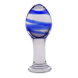 Glasplug BLUE WAVES - 10 cm