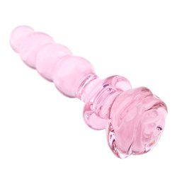 Pink perle glas plug, 14cm