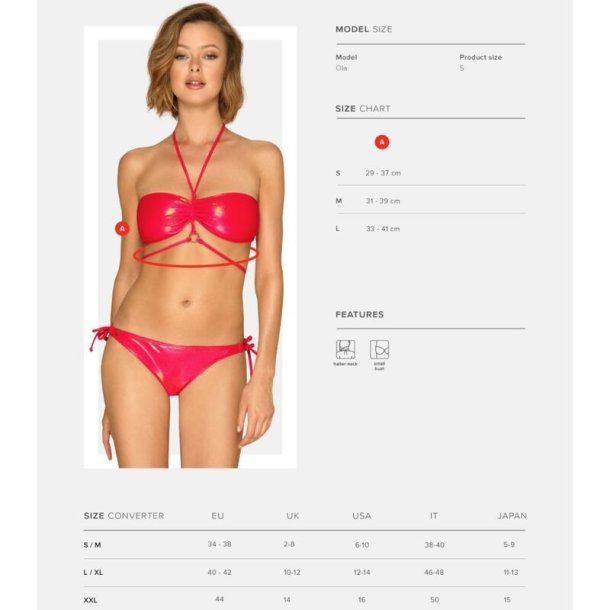 Obsessive coralya bikini with lace back M