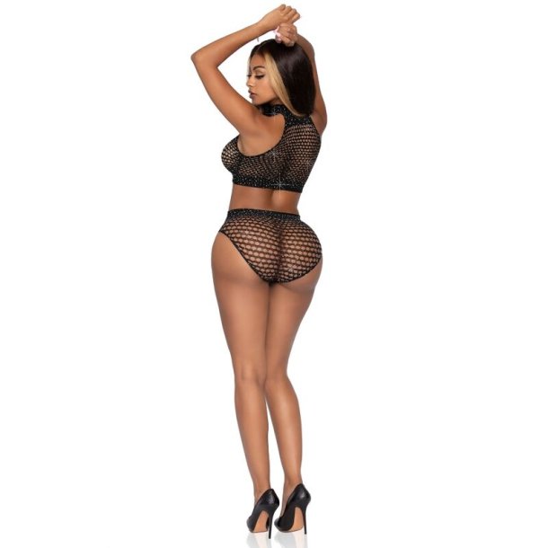Leg Avenue fishnet set with rhinestones one size